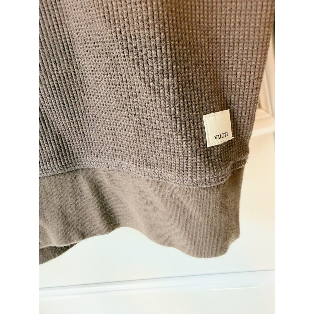 Vuori Men's Brown Waffle Knit Hoodie Long Sleeve Size L - Picture 7 of 7